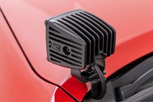 Toyota Tacoma LED Light Kit - Ditch Mount - Rough Country - Amber DRL - Black - '05-'15